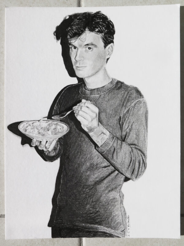 David Byrne Eating Cereal Drawing - Image 3